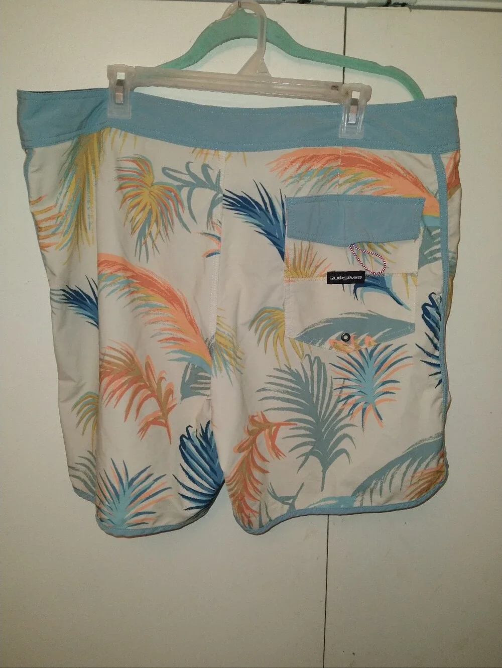 Quiksilver Highline Surfsilk Palm Tree Leaf Print Scallop Boardshorts Men's  40